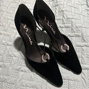 Nina Heels Women’s 7 Black Bridal/ Prom 2.5” Heel
